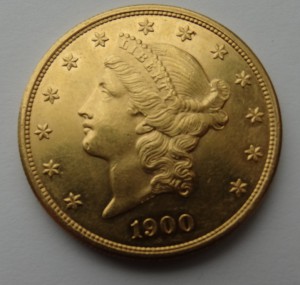 20 долларов США,1900 г.,золото