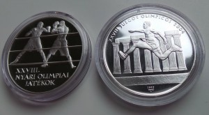 Монеты Олимпийские игрв, серебро.