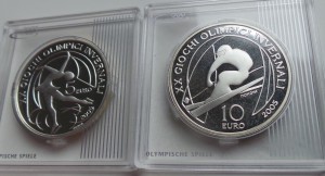 Монеты Олимпийские игрв, серебро.