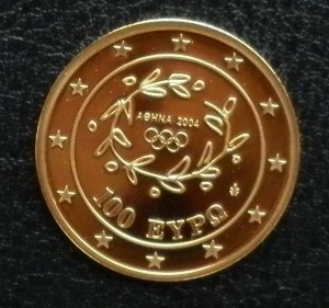 золото -- 100 евро 2004 -- Греция