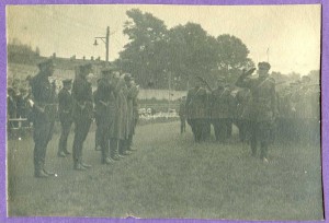 Парад крас.курсантов.На снимке Ворошилов,Бубнов,Рудзутак.