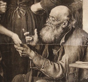 Литогравюра с картины Франца Дефреггера "Гадалка"