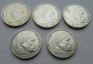 5 марок,5 монет,1935,36 гг.