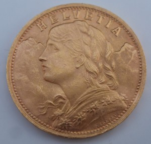 Пять монет по 20 франков 1877-1947 гг.