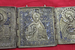 Складень "Деисус", эмали, 3 створки