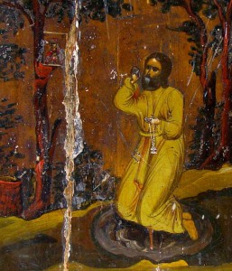 Икона Прп.Серафима Саровского. Моление на камне. БЕЗ НИМБА.