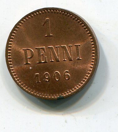 Русско-Финская пенни.1906.Блеск