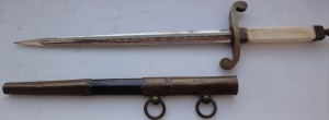 Морской офицерский кортик образца 1855 с клинком в травлении