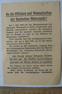 Маршал Малиновский : Листовка для вермахта 7 мая 1945