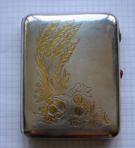 Портсигар серебряный 875 ПРАЗДНИК УРОЖАЯ