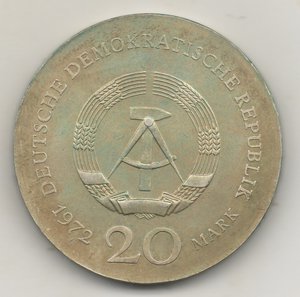 ГДР 1972 Lukas Cranach 20 марок Серебро