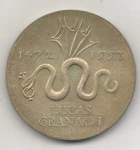 ГДР 1972 Lukas Cranach 20 марок Серебро