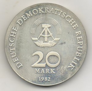 ГДР 1982 Цеткин 20 марок Серебро