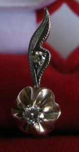 Серьги классика СССР, 583, бриллианты 0.2ct.