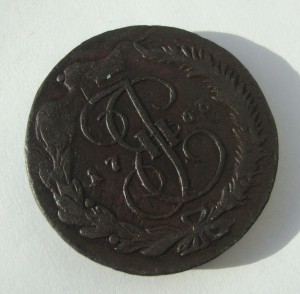 5 копеек 1763г (М М) перечекан с барабанов.