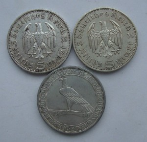 Германия-5 марок 1935г,36г и 3 марки 1930г