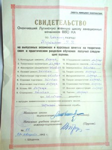 Документы на летчиков и техников довоенные.