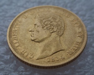 20 лир 1834 года .Сардиния.