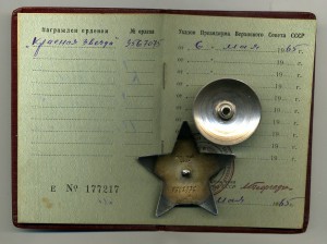 Красная Звезда №3567075. Документ. Красивая.