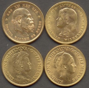 Нидерланды 10 гульденов 4 шт.