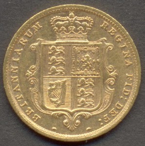 1/2 соверена 1883 года.