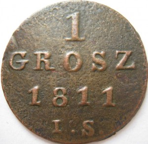1 ГРОШ 1811 I.S.  ГЕРЦОГСТВО ВАРШАВСКОЕ