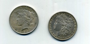 1 доллар 1898 и 1924 гг.