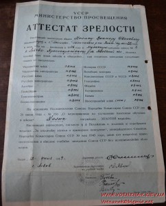 Аттестат зрелости с отличием к ранней школьной медали