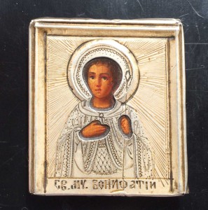 Икона мученик Вонифатий. Серебро 84. Продажа.