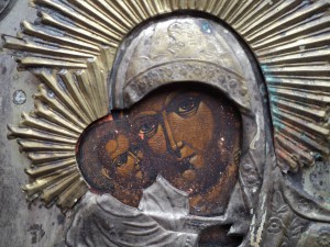 Владимирская икона Божией Матери. Аналой , оклад.
