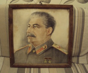 Портрет И.В.Сталина со звёздами ГСС и ГСТ  Холст