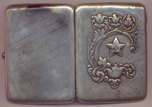 портсигар серебро, 875 пр., 1928г. на документе...