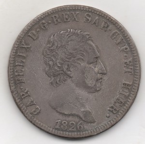 Сардиния 5 лир 6 шт разные 1826-1829гг