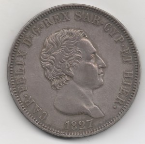 Сардиния 5 лир 6 шт разные 1826-1829гг