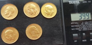 Золото Соверены 5шт
