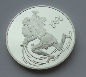 3 рубля, 2004г "Водолей" -900пр,вес-31.1гр