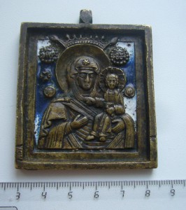 Иконка медная - Богородица Одигитрия - эмали