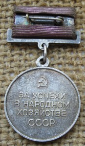 За успехи в НХ СССР (серебро)
