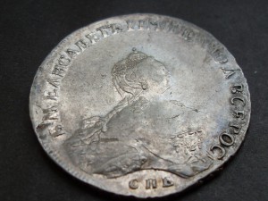 1 рубль 1756 г. СПБ . Портрет Б.Скотта.