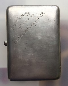 Портсигар Медведи. Эмаль. Серебряный 84 проба.