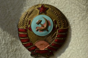 Знак на головной убор сотрудника милиции 36-39 гг.(44Х50мм.)