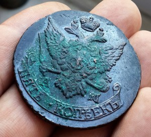 5 копеек 1794 г. АМ перечекан