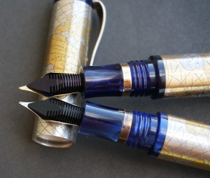 Две ручки Montegrappa Gea в корпусах из золота  и серебра.