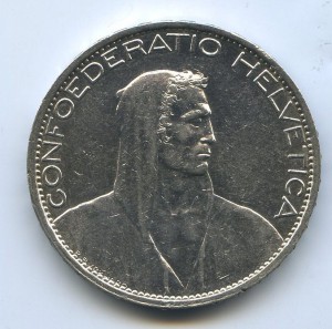 5 франков 1924г. Швейцария.