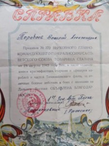 Справка-Благодарность за Японию