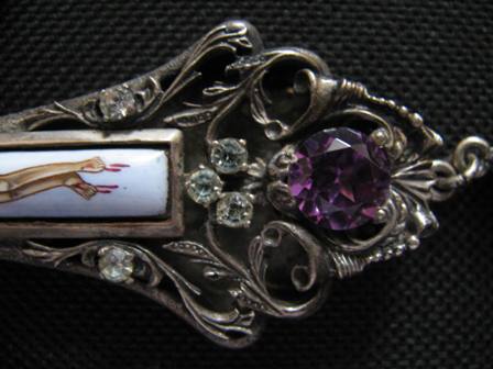 Серебряный поповский крест,эмаль,каменья.