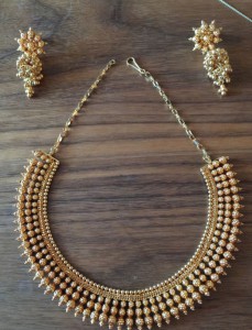 ЗОЛОТОЙ ГАРНИТУР КОМПЛЕКТ СЕРЬГИ + КОЛЬЕ 22 К 916 ПРОБА