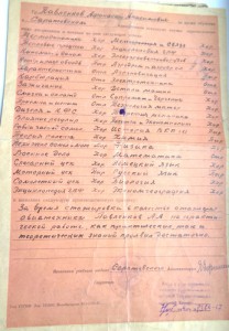 Аттестат об окончании авиационного техникума в 1938 г.