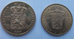 золотые монеты 2шт  1875-1912 г