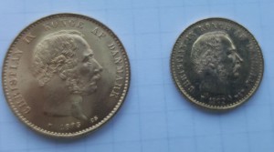золотые монеты 2шт  1875-1900 г